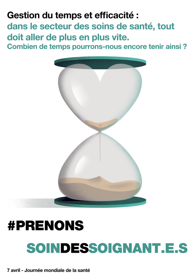 Affiche temps et efficacité prenons soin des soignant·e·s