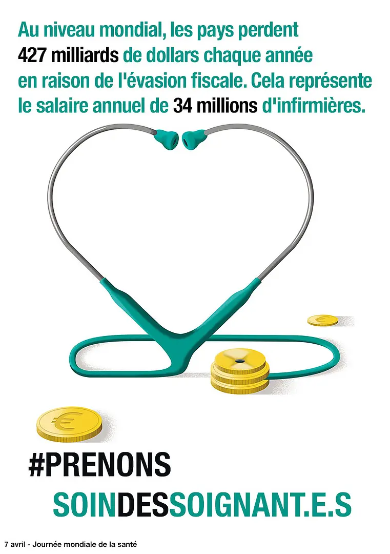 Affiche salaires prenons soin des soignant·e·s